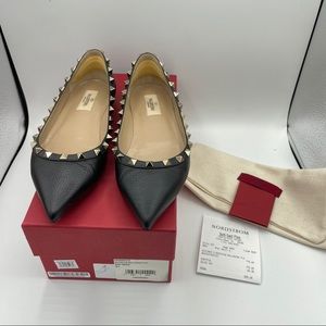 Authentic Valentino Rockstud ballerina flats black